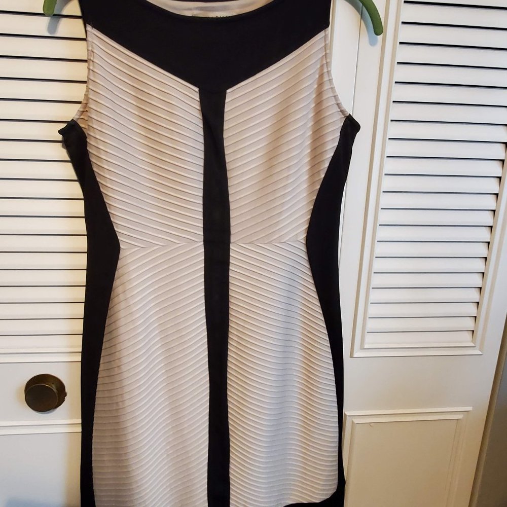 Cream and black dress